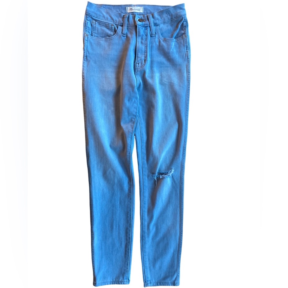 Madewell Roadtripper 11" High-Rise Jeggings in Keele Wash: Knee-Rip Edition